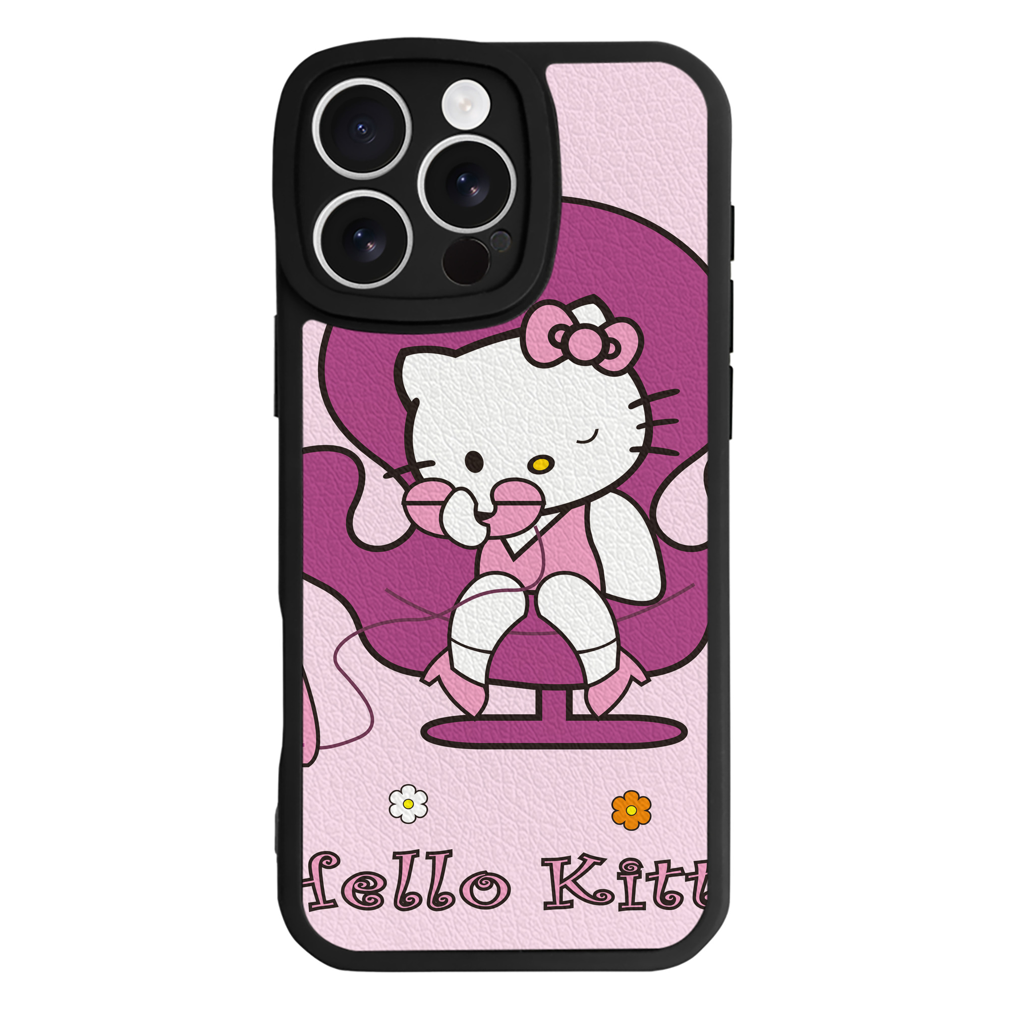 （画像用） Hello Kitty ハローキティ 【iPhone 16シリーズ対応】シリコンスマホケース（レザー調） 材質：シリコン